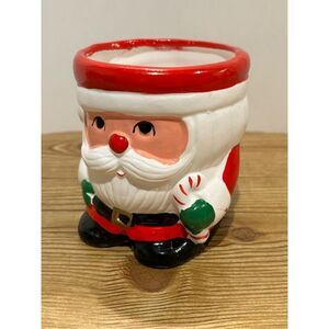 Vintage Christmas CHUBBY Santa Planter-RUBENS Originals Holiday Decor-FREE SHIP